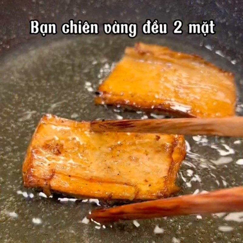 Bước 1 Ướp và chiên sườn non Bún chả chay (Công thức từ kênh tiktok Bếp chay XANH)