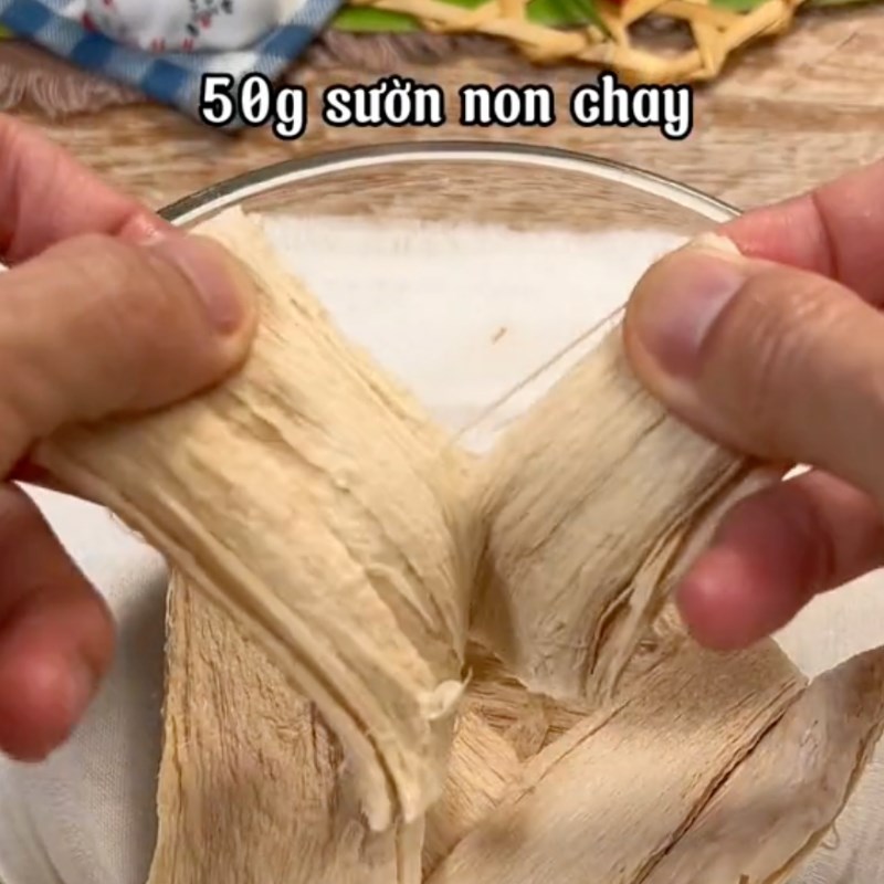 Bước 1 Ướp và chiên sườn non Bún chả chay (Công thức từ kênh tiktok Bếp chay XANH)
