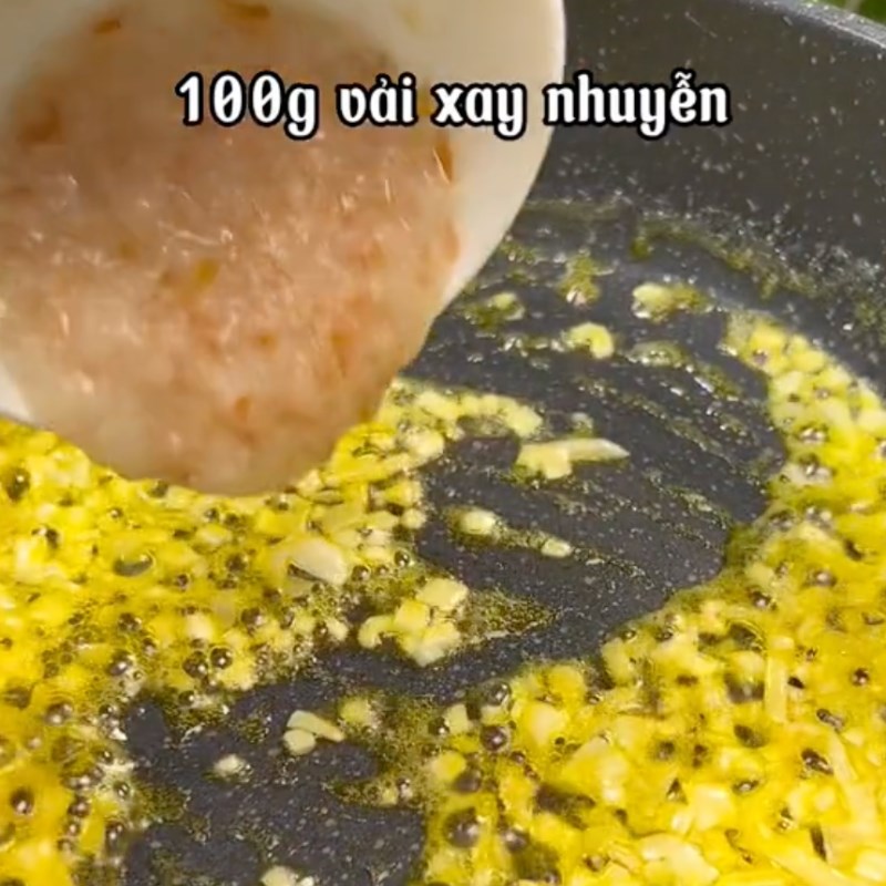 Bước 3 Xào thơm vải Lagu chay (Lagu trái vải công thức từ kênh tiktok Bếp chay XANH)