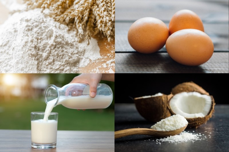 Nguyên liệu món ăn món bánh dừa hấp