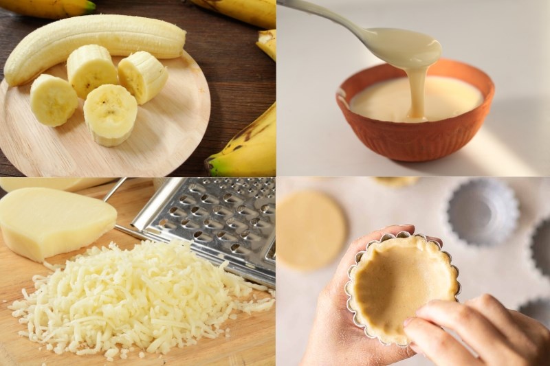 Nguyên liệu làm bánh chuối phô mai