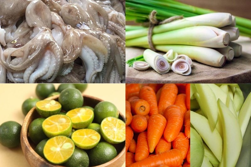 Nguyên liệu món ăn gỏi bạch tuộc