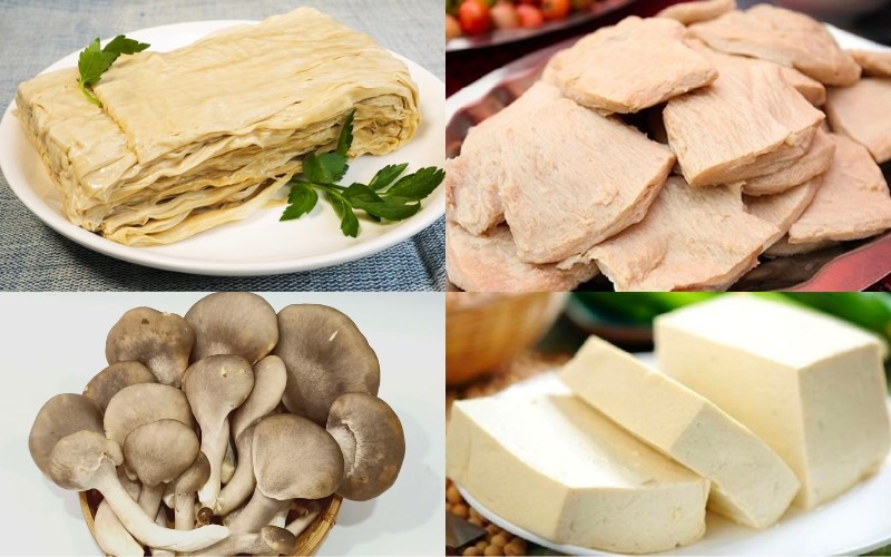 Hình nguyên liệu làm bún chả chay