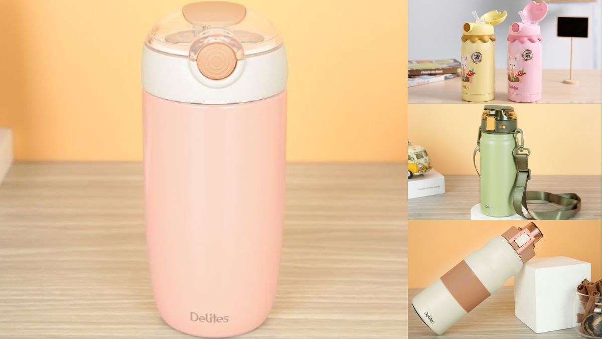 Top bình nước giữ nhiệt cute có ống hút