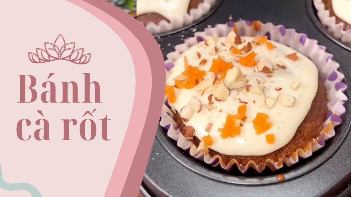 Bánh cà rốt nướng bằng nồi chiên không dầu
