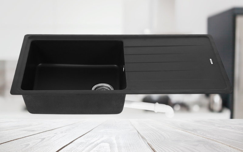 Chậu rửa ch&eacute;n đ&aacute; Hafele GED1S60 đen