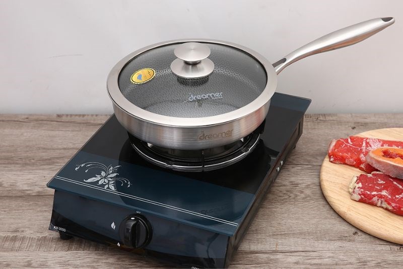 Chảo inox chống d&iacute;nh đ&aacute;y từ 24 cm Elmich Tri-Max 2353738