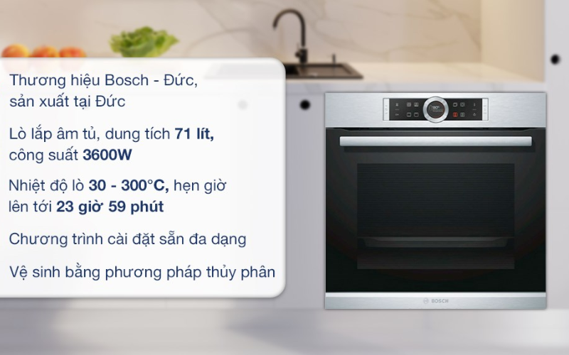 L&ograve; nướng &acirc;m Bosch HBG633BS1A 71 l&iacute;t