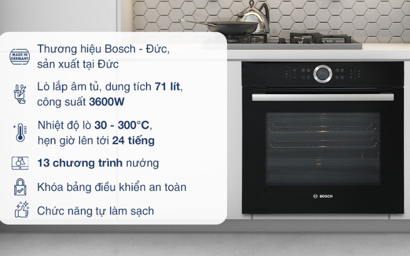 L&ograve; nướng &acirc;m Bosch HBG634BB1B 71 l&iacute;t