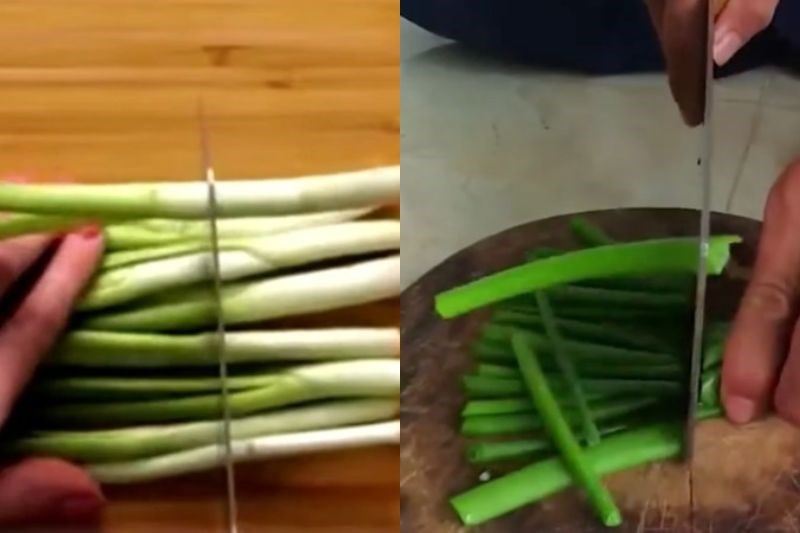 Đo chiều dài của rau củ