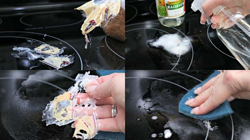 C&aacute;ch tẩy vết nhựa chảy d&iacute;nh tr&ecirc;n bếp từ, nồi