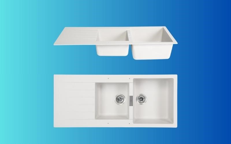 Chậu rửa ch&eacute;n 2 ngăn 1 c&aacute;nh đ&aacute; thạch anh Hafele HS19-GED2S80 Kem (570.35.470)