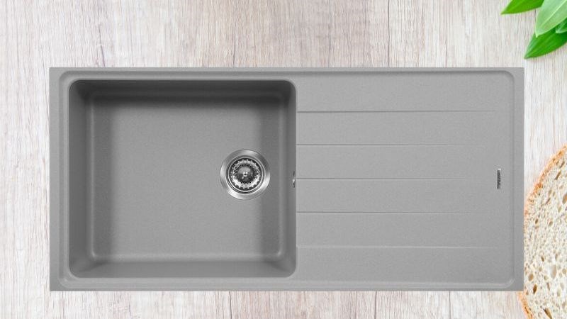  Chậu rửa ch&eacute;n 1 ngăn 1 c&aacute;nh đ&aacute; Hafele GED1S60 X&aacute;m