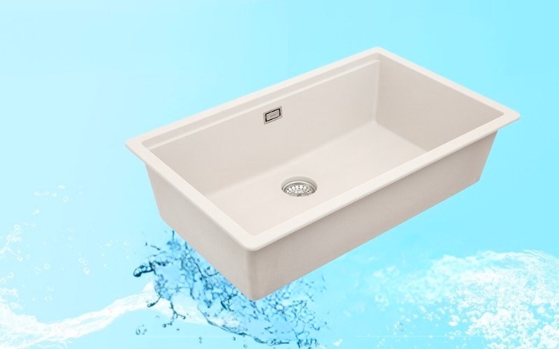 Chậu rửa ch&eacute;n 1 ngăn đ&aacute; thạch anh Hafele HS20-GEN1S80 Kem (570.30.800)