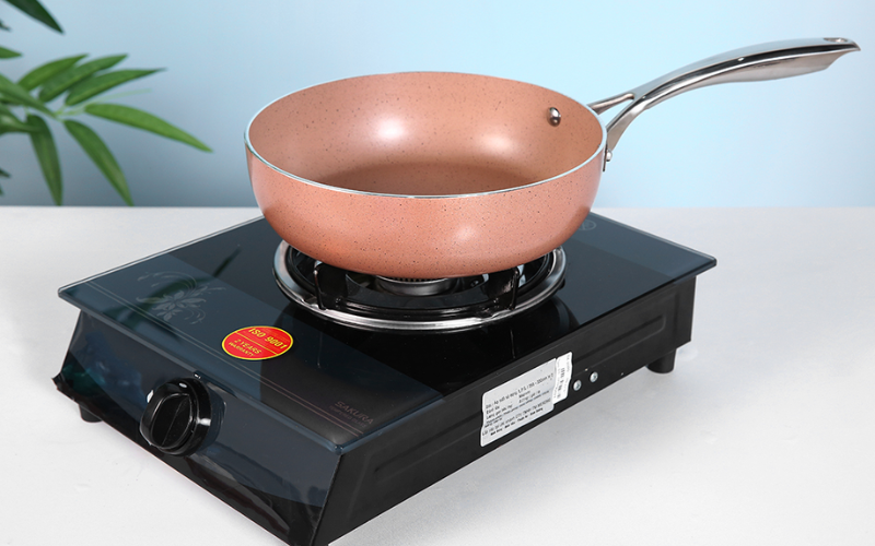 Chảo nhôm sâu chống dính vân đá đáy từ 24 cm Elmich EL-5741MN