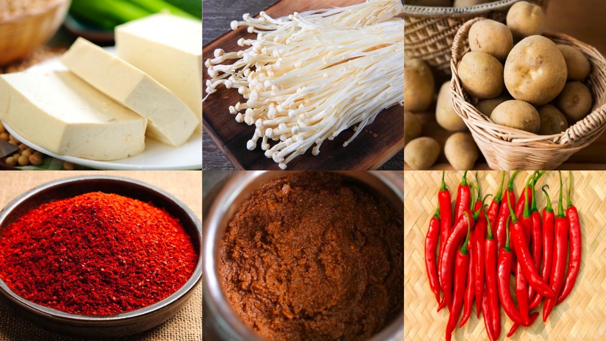 Nguyên liệu nấu canh tương đậu chay