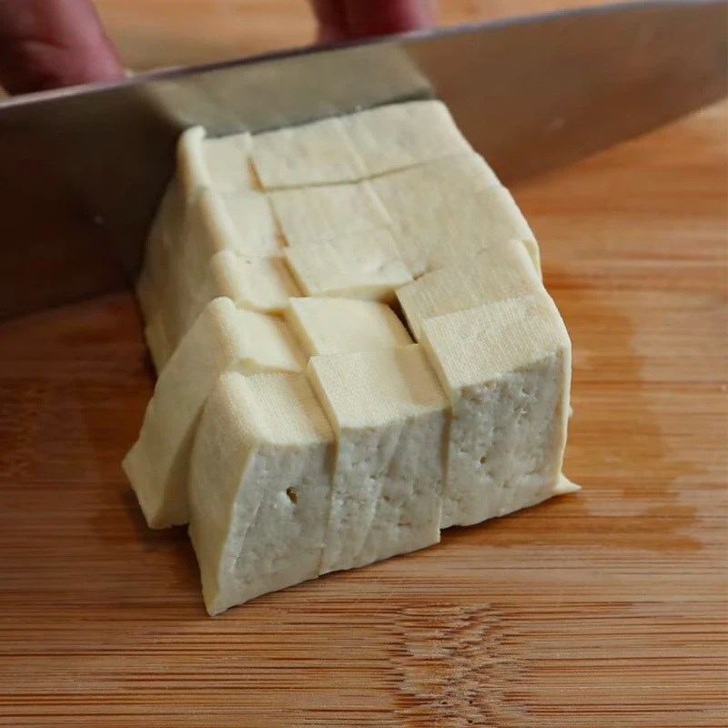 Bước 1 Sơ chế nguyên liệu Canh đậu tương chay