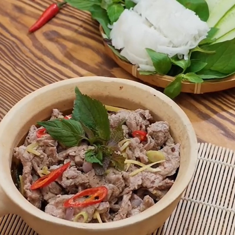 Bước 5 Thành phẩm Bò hấp lá tía tô (Công thức được chia sẻ từ Tiktok Vào bếp cùng Điện máy XANH)