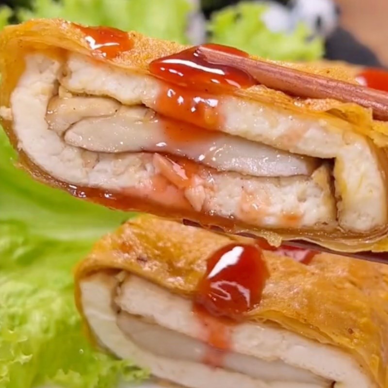 Bước 6 Thành phẩm Tàu hũ ky cuộn nấm đùi gà và đậu hũ chiên