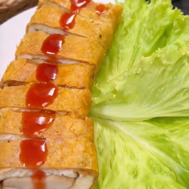 Bước 6 Thành phẩm Tàu hũ ky cuộn nấm đùi gà và đậu hũ chiên