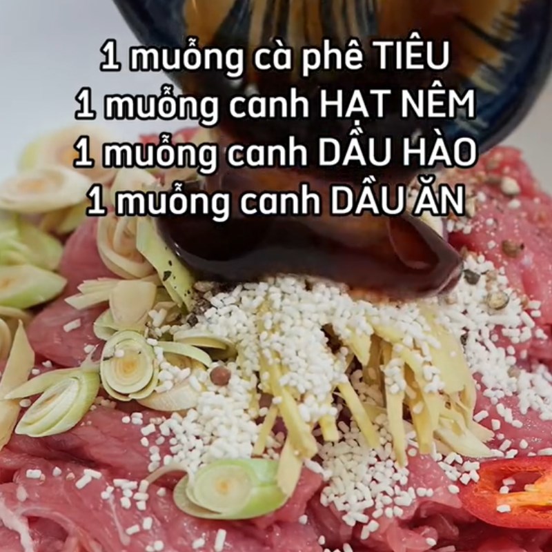 Bước 2 Ướp thịt Bò hấp lá tía tô (Công thức được chia sẻ từ Tiktok Vào bếp cùng Điện máy XANH)