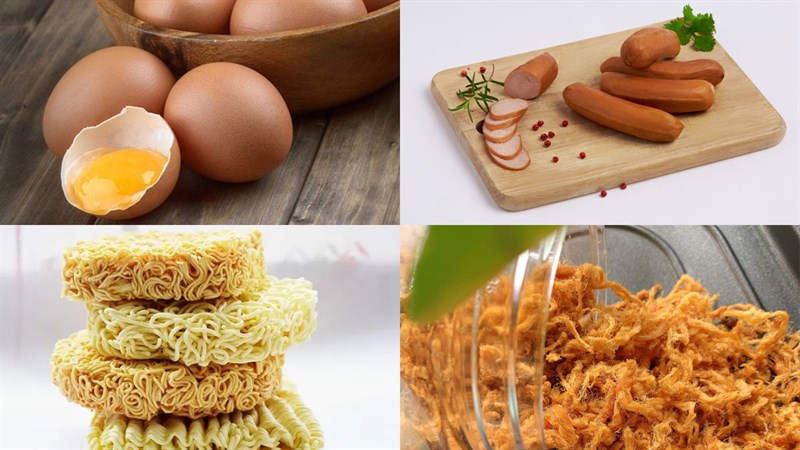 Nguyên liệu món ăn pizza mì gói