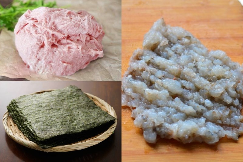 Nguyên liệu món ăn món chả tôm cuộn rong biển