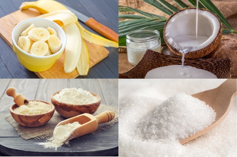 Nguyên liệu làm bánh chuối hấp