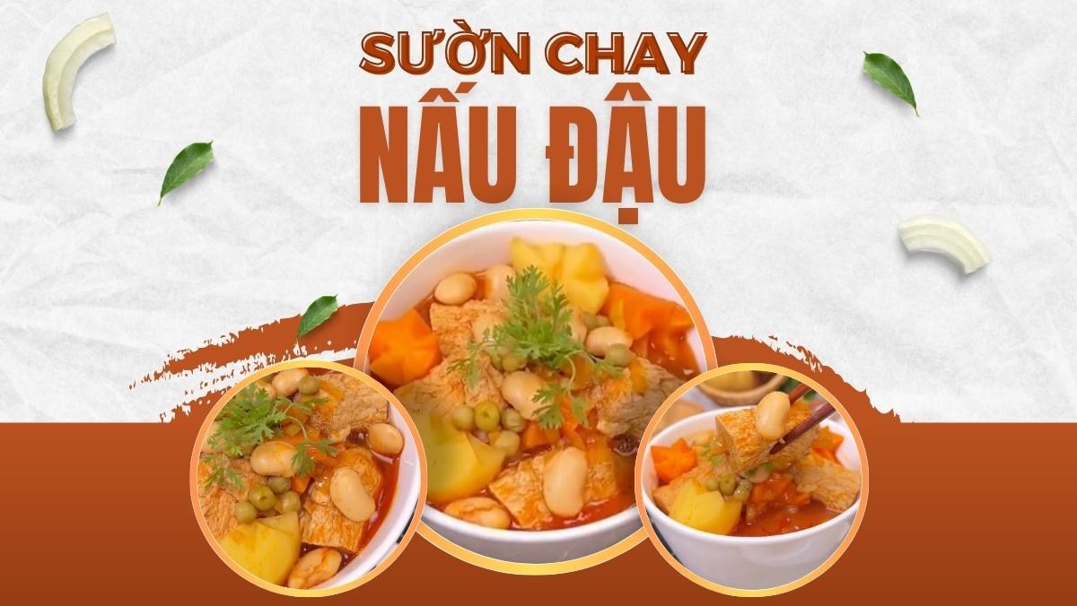 Cách chế biến sườn chay nấu đậu