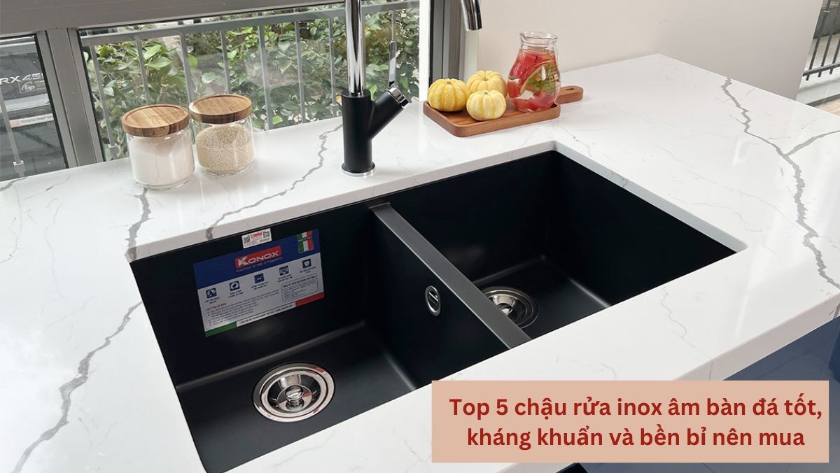 Chậu rửa inox âm bàn đá