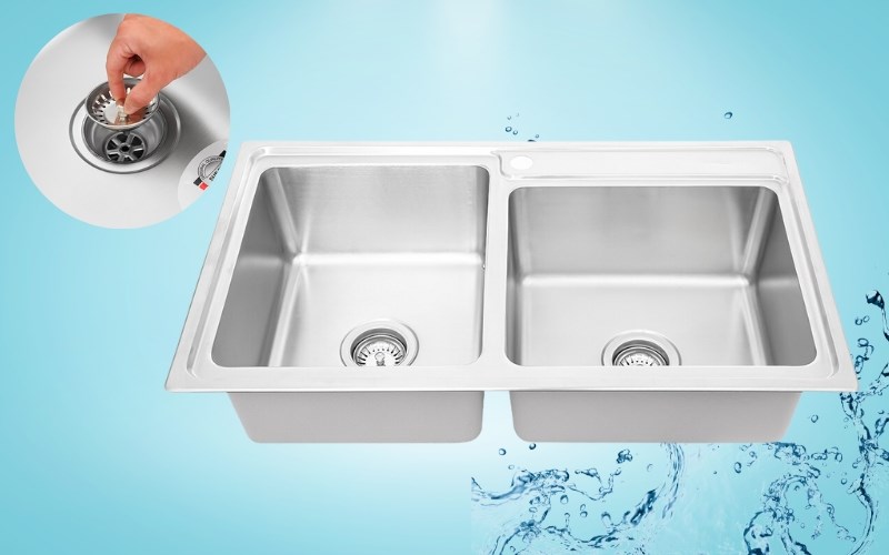  Chậu rửa ch&eacute;n 2 ngăn inox Hafele HS20-SSN2S90L (567.20.546)