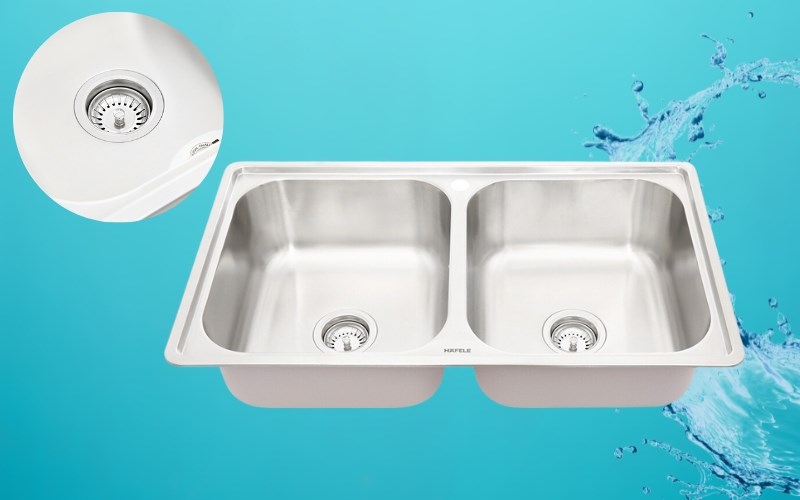 Chậu rửa ch&eacute;n 2 ngăn inox Hafele HS20-SSN2R90M (567.20.493)