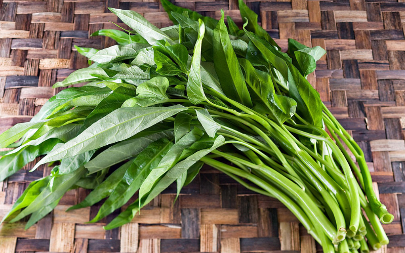 Nhận biết rau muống th&ocirc;ng qua m&agrave;u sắc