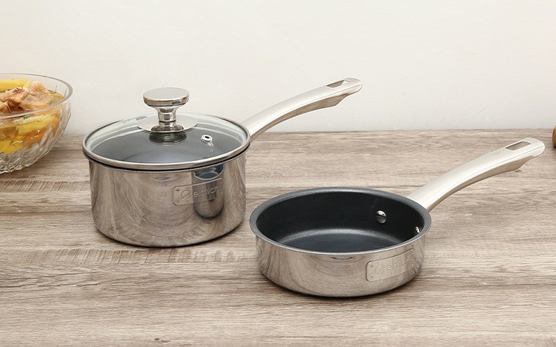 Bộ chảo qu&aacute;nh inox 3 đ&aacute;y 14 cm Elmich Trimax Baby EL-3794