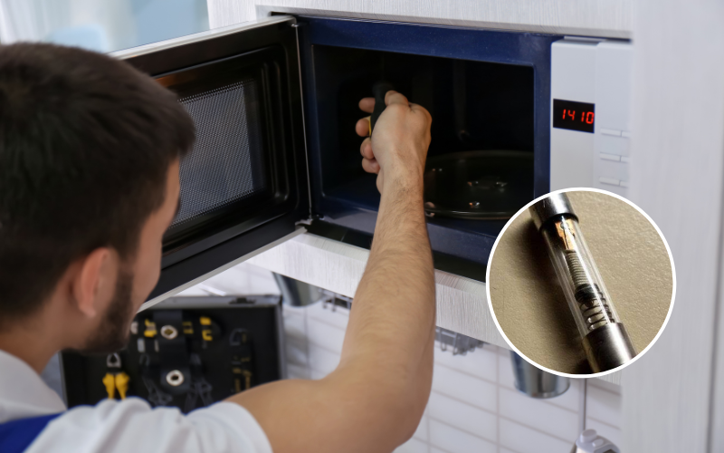  Hướng dẫn c&aacute;c bước thay cầu ch&igrave; l&ograve; vi s&oacute;ng