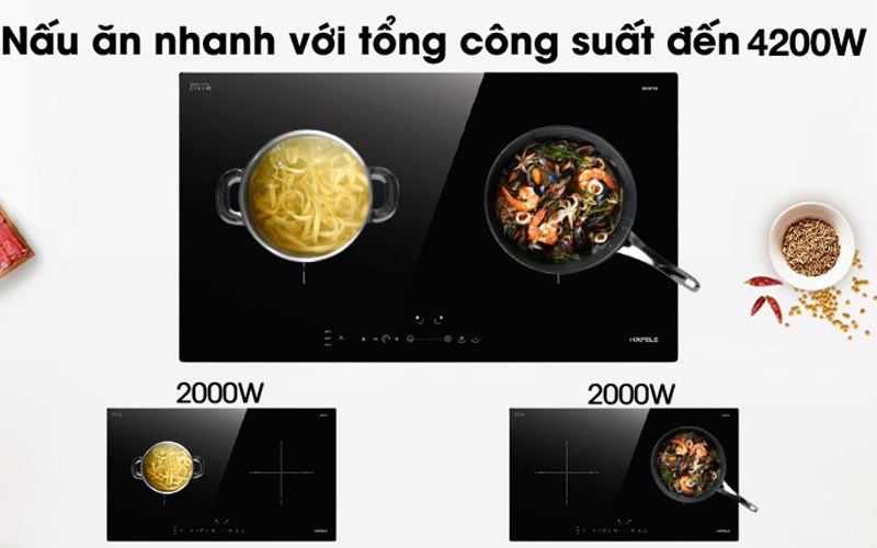 Bếp từ hãng nào có tính năng san sẻ công suất