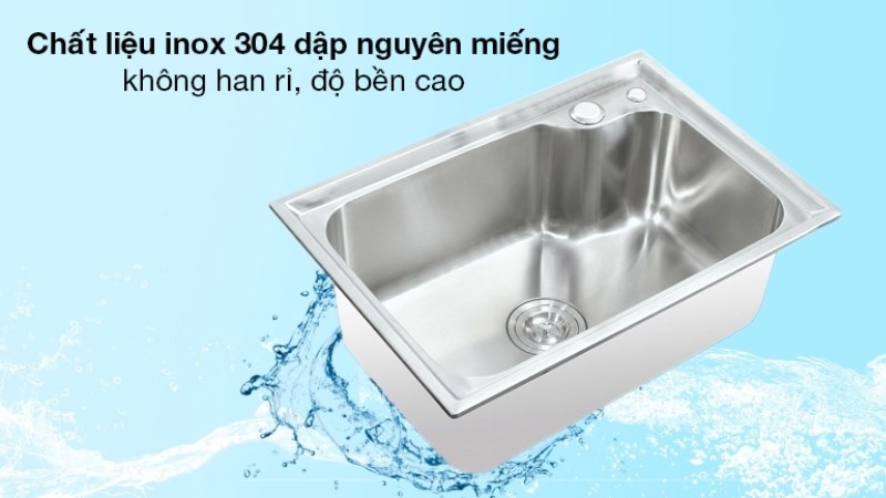 Chậu rửa ch&eacute;n 1 ngăn inox Eurolife EL-C6243