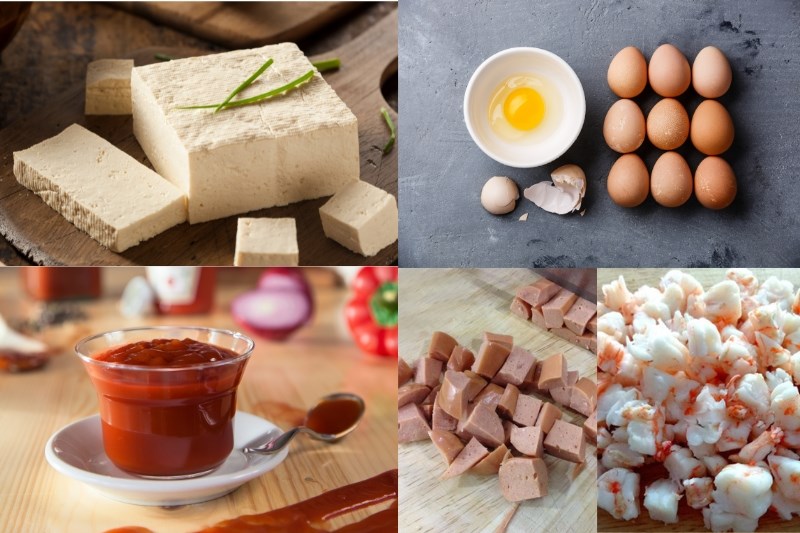 Nguyên liệu món ăn pizza mì gói