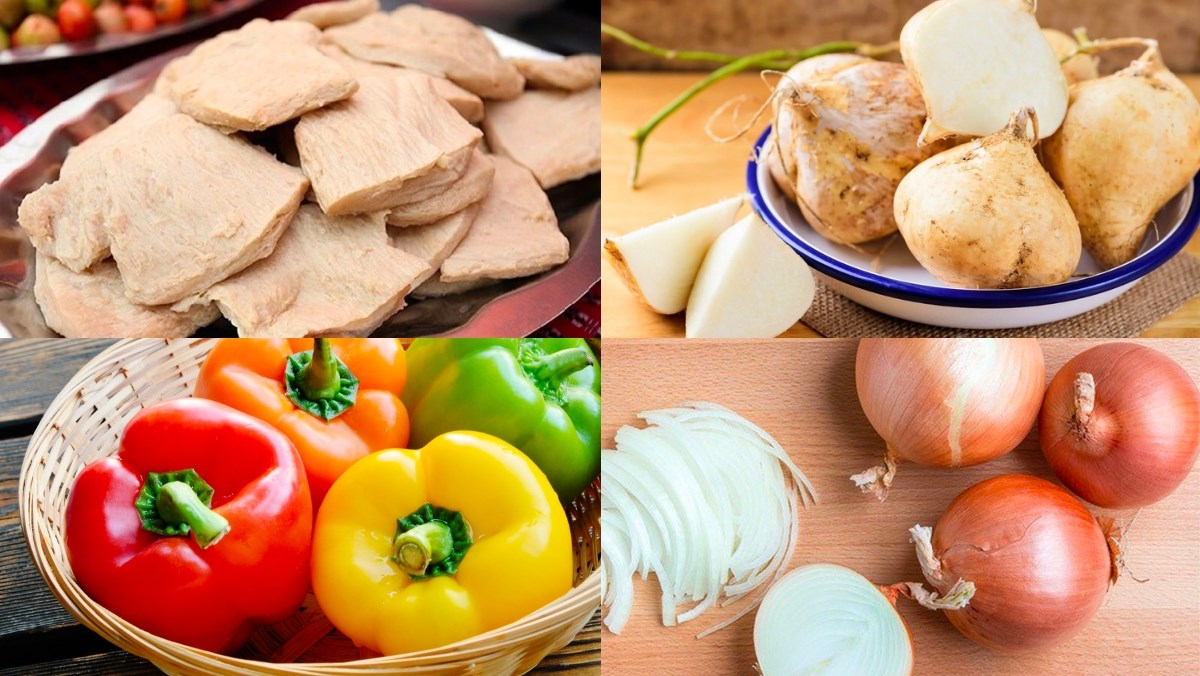 Nguyên liệu làm sườn non chay xào chua ngọt