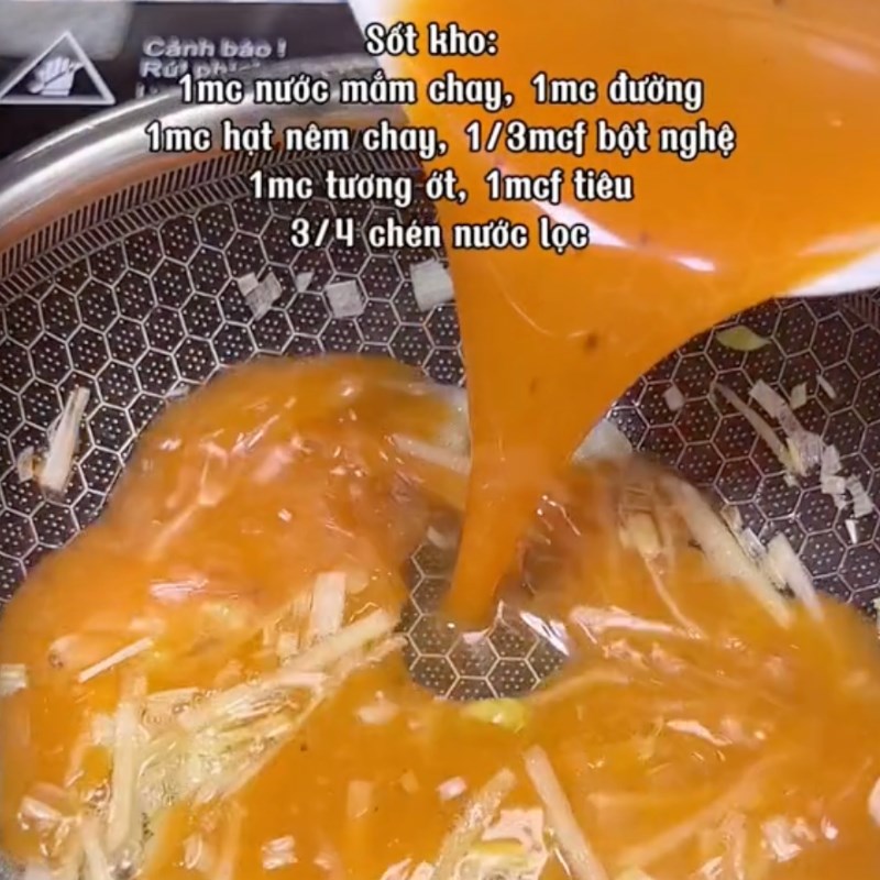 Bước 4 Làm nước sốt kho Tàu hũ ky kho gừng