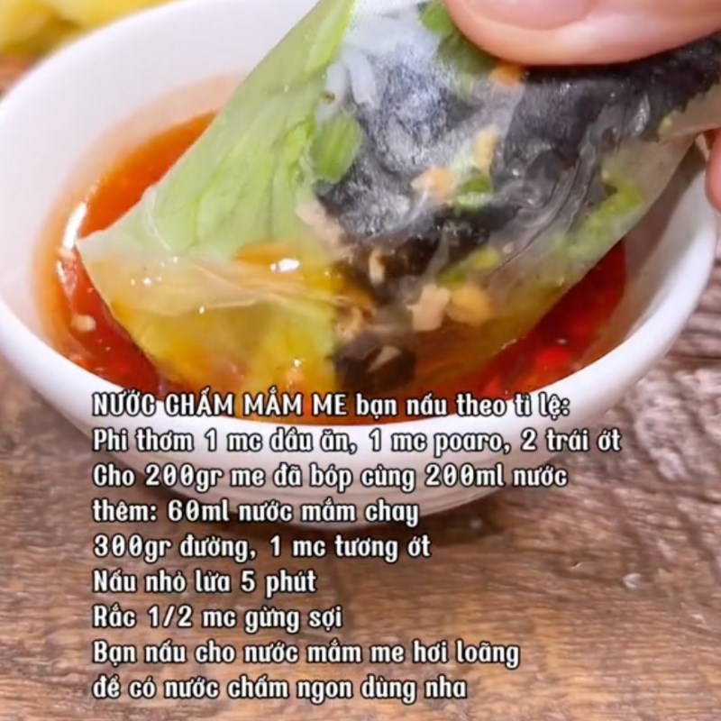 Bước 5 Nước chấm mắm me Cá chay hấp cuốn bánh tráng (Công thức được chia sẻ bởi Tiktok Bếp chay XANH)
