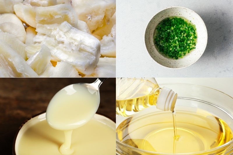 Nguyên liệu món ăn khoai mì trộn dừa