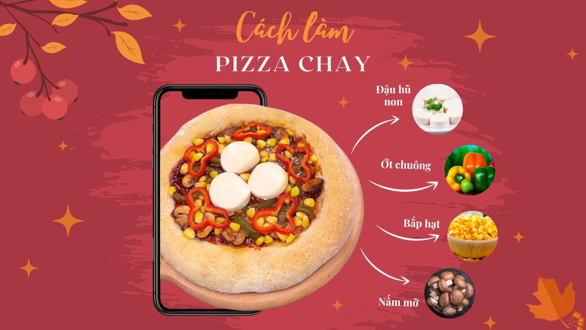 Bánh pizza nấm mỡ chay