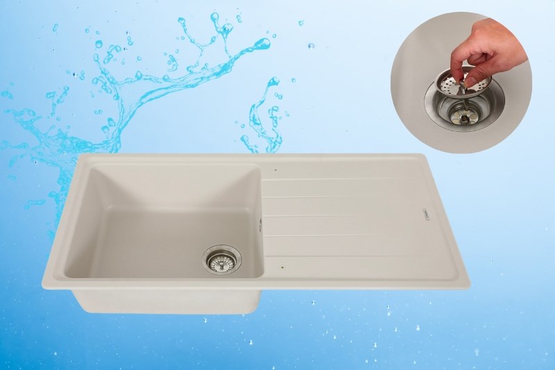 Chậu rửa ch&eacute;n 1 ngăn 1 c&aacute;nh đ&aacute; Hafele GED1S60 Kem