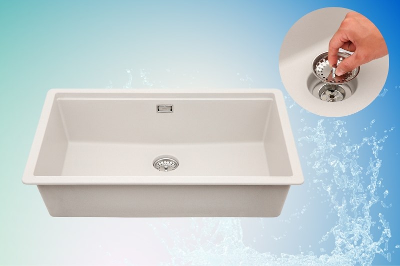 Chậu rửa ch&eacute;n 1 ngăn đ&aacute; thạch anh Hafele HS20-GEN1S80 Kem (570.30.800)