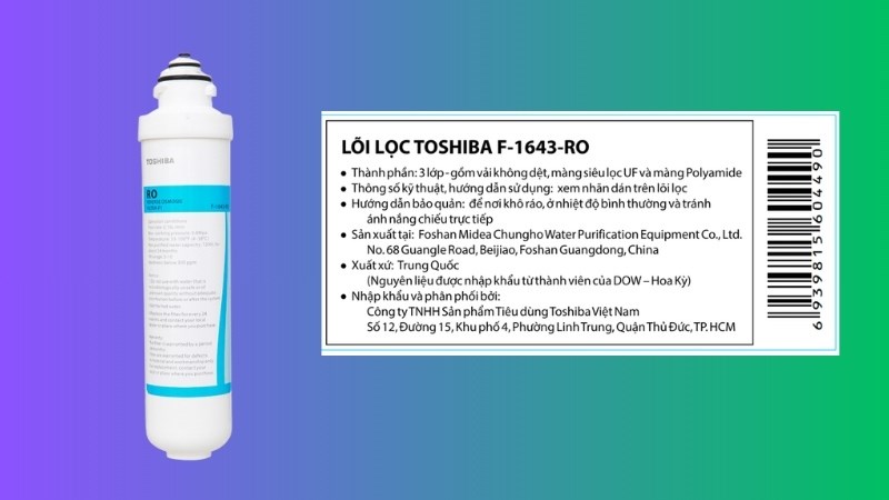L&otilde;i lọc R.O Toshiba số 3 F-1643-RO