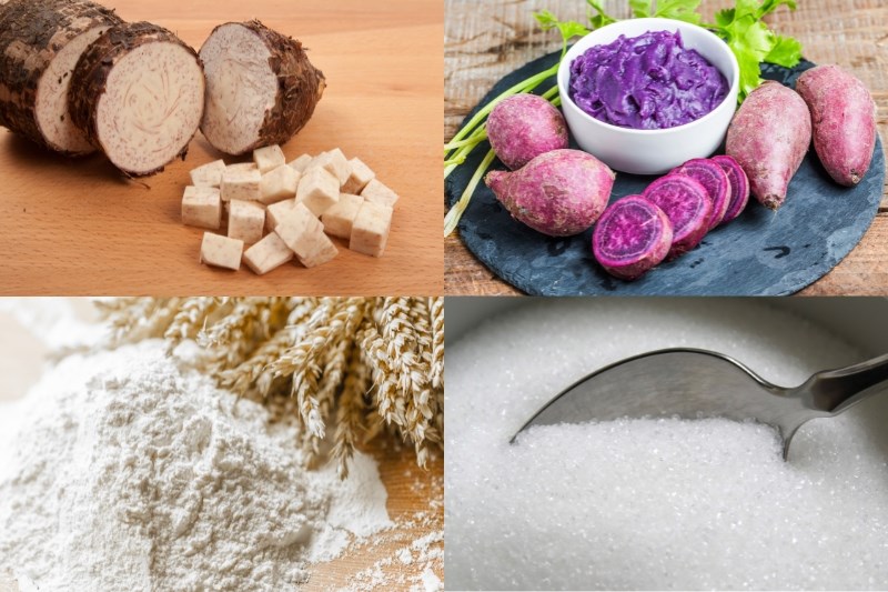 Nguyên liệu món ăn bánh nếp chiên nhân khoai mỡ