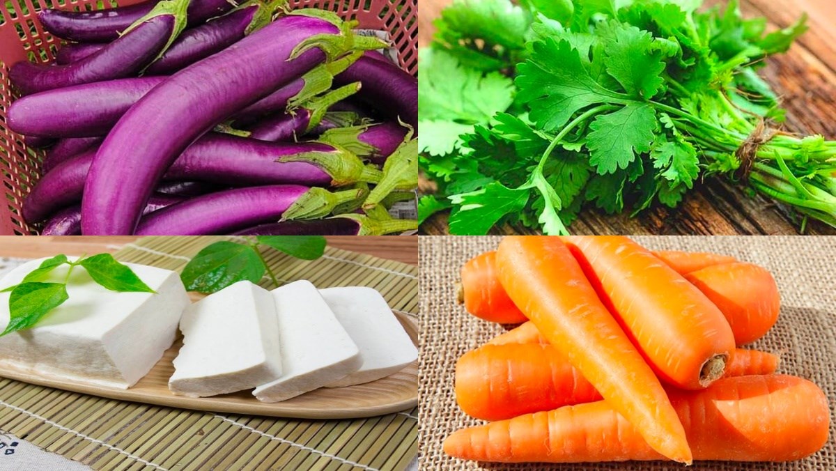 Nguyên liệu làm cà tím cuộn chiên xù