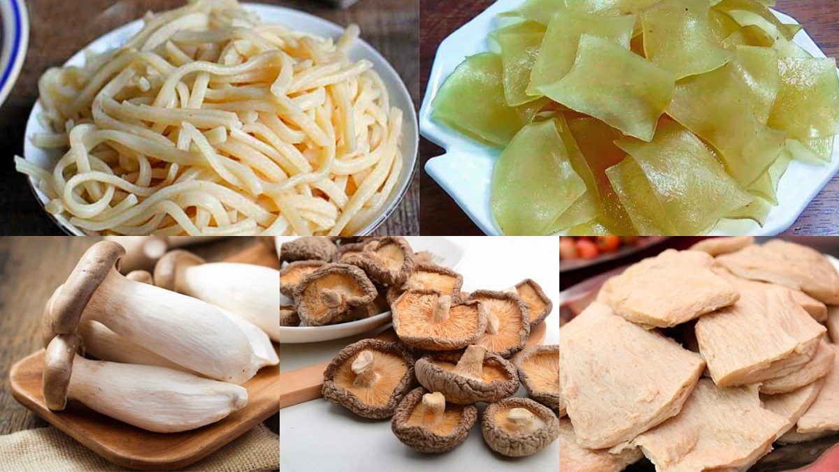 Nguyên liệu làm cao lầu chay