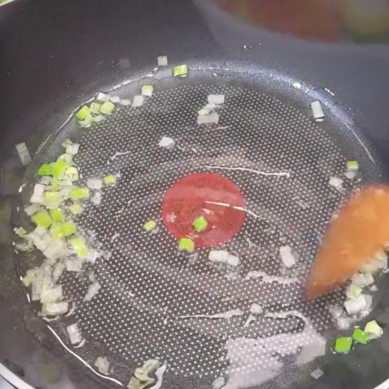 Bước 4 Chiên cơm Cơm chiên nấm đông cô